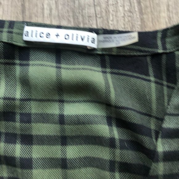 Alice & Olivia Plaid Blouse S/P with Ruffles - Picture 3 of 7
